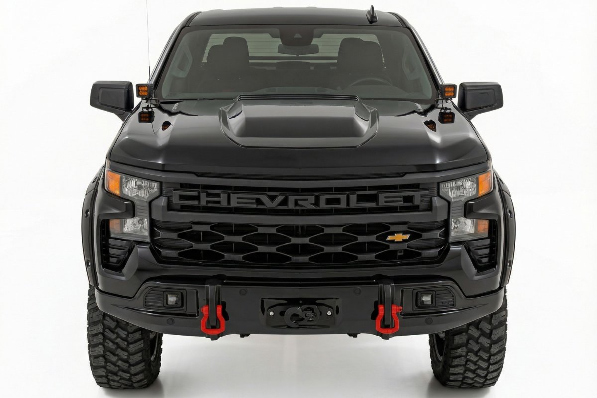 Chevrolet Silverado 1500 Bumper - Front - Rough Country - FXS - Mosaic Black - '23-'26